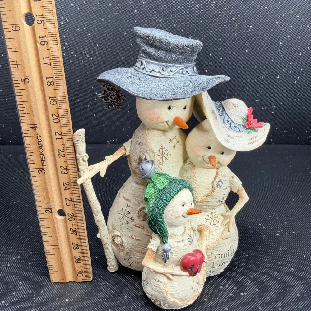 Birch Hearts Family Love Snowman Figurine Barbara McDonald Pavilion Gift 81013